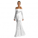Naiste avatud &otilde;lgadega pikkade varrukatega maksikleit lillelise pitsiga l&auml;bikumavast v&otilde;rgust kortsutatud bodycon kleit seksikas pidulik &otilde;htupidu pulmak&uuml;lalise kleit XXL valge