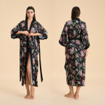 Siidist hommikumantlid naistele V-kaelusega satiinist hommikumantel pikk hommikumantel kerge seksikas &ouml;&ouml;pesu kimono hommikumantel naiste kattep&uuml;ksid pikk &ouml;&ouml;pesu hommikumantel peigmiku hommikumantel One Size