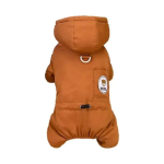 Talvine koera kombinesoon Tuulekindel Soe Lemmiklooma Jumpsuit Puuvillane R&otilde;ivas V&auml;ikestele Koertele Puudel Malta Koer Prantsuse Buldogi Kutsikas &Uuml;hes t&uuml;kis riided M (Back 24cm) brown