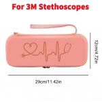3M Littmann Cardiology III stetoskoobi hoiukarp Kaasaskantav reisimiseks kandekott V&otilde;rkkott K&otilde;va EVA meditsiiniline organiseerija roosa