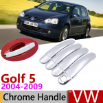 for Volkswagen VW Golf 5 MK5 Golf V Rabbit 1K GTI 2004~2009 Chrome Door Handle Cover Car Accessories Stickers Trim Set 2005 2008 Bowl 2 Door