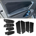 4 tk Pehme nahast ukse k&auml;etoe kate VW Tiguan 2017 2018 jaoks / Autoukse paneeli kaitsed / Ukse k&auml;etoe paneeli katte liist Door Armrest Black-r