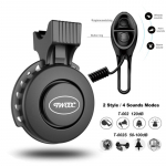 Bike Bell Charging Speaker USB Recharged Mini Bicycle Horn 4 Modes Bike Ring Bell bicycle Accessories for Electric Scooter T-002 Black