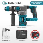 YOFIDRA harjadeta 26MM elektriline haamertrell 8000 l&ouml;&ouml;ki minutis mitmeotstarbeline kruvikeeraja puurimist&ouml;&ouml;riist Makita 21V akupistikule No Battery
