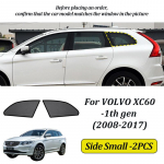 LINNUNU For VOLVO XC60 2008-2017-2025 Magenetic Car Sunshade Windshield Curtain Side Window Sun Shade UV Protection accessories 1th Side Small-2PCS