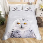 Valge &Ouml;&ouml;kulli Voodipesu Komplekt Armas Linnu Disain Tekikott 3D Loomaprindiga Tekikoti Kate Poistele T&uuml;drukutele Lastele Teismelistele Magamistoa Dekoor AU Single(140x210cm)