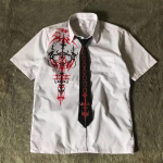 BeatStreet Y2K Valge S&auml;rk Retro T-s&auml;rk Harajuku Meestele ja Naistele Kolju P&uuml;hakiri Ley2k topid Grunge Topid XL