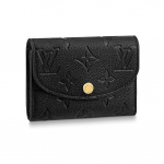 LOUIS VUITTON Rosalie l&uuml;hike trukk-kinnitusega reljeefse pehme nahaga kaardihoidja rahakott m&uuml;ndikott tavaline naiste must One Size-Gift Set(Basic Set+Box+Shopping Bag) must