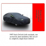 Car cover 190T black Oxford cloth dust proof, scratch proof, sun shading, heat ulation, full car cover, rainproof, single-lay S