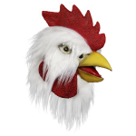 Kanamask Halloweeni uudne kost&uuml;&uuml;mipidu Latekspeamask Rooster Cosp white