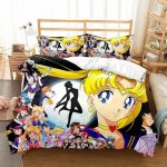 Sailor Moon Voodipesukomplekt Tekikate Cosplay Padjap&uuml;&uuml;r Multikas Anime Dekoor Voodikate Magamistoa Tekikate Voodipesu Komplekt Lastele Kingitus EU Single(135*200cm)3pcs