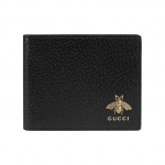 Gucci Animalier Metallmesilasega Kaunistatud Kuumstantsitud Logoga Nahast Kaheklappiline Rahakott Meeste rahakott Must 523666-DJ20T-1000 Basic Set (Bag+Dust Bag)