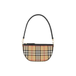 Burberry Olympia logo reljeefne ruuduline kott kaenla alla poolkuu kuju l&otilde;uend ja nahk kott &otilde;lakott Naiste kotid Klassikaline-beež 80434051 Basic Set (Bag+Dust Bag)