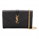 Saint Laurent Ysl Monogramm Kuldne Logo Teraline Tepitud Nahast Keti Crossbody Kott Naiste kotid Must 620280BOW911000 Basic Set (Bag+Dust Bag)