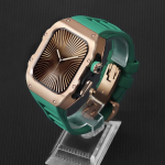 Luksuslik modifikatsioonikomplekt Apple Watch 10 46mm 42mm jaoks Liblikpandla Roostevabast terasest korpus Iwatch Ultra2 1 49mm jaoks Fluoroelastomeer iwatch 10 42mm beige