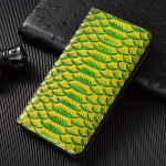 Mahenaha Ehtne Nahast &Uuml;mbris Apple iPhone'ile 6 6S 7 8 X XS XR 11 12 13 14 15 16 16e 17 Pro Max Plus Telefon Rahakott Katted iPhone 7 8&Genuine Leather roheline