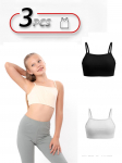 Girls&rsquo; 3‑Pack Basic Solid Color Bra Tops, Any season 6067-052-pak3 128
