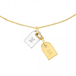 Louis Vuitton Nanogram Lv Initsiaalidega Messingiga Pinnatud H&otilde;bedane Kaelakee Unisex kaelakee Kuldne M63141 Box+Shopping Bag