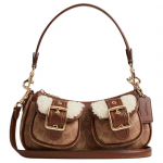 Coach Ashton 25 Tr&uuml;kitud logoga &otilde;lakott Crossbody kott Unisex K&auml;ekotid Pruun CY658-IMXI5 Basic Set (Bag+Dust Bag)