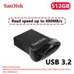 SanDisk 128GB USB 3.2 Gen 1 32GB 64GB 256GB 512GB 1TB Ultra Fit M&auml;lupulk Mini Pen Drive'id pen drive kiire USB 3.1 USB-m&auml;lupulk arvutile U Disk &middot;512GB