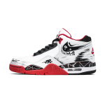 Nike Flight Legacy Ink Dyed Leather Mid top Vintage Basketball Shoes Men's Gray Red BQ4212-100(Team1068-)  Random Packaging 41 white