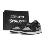 Jordan Air Jordan 1 Low top Skateboard Shoes Unisex Black Gray 553558-132(Team162-SBOX) 40.5