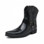 Briti stiilis meeste k&otilde;rged nahast pahkluusaapad Klassikalised meeste v&auml;lit&ouml;&ouml;riided Kingad Paksude tallad Kulumiskindlad Vabaaja l&uuml;hikesed saapad 46 must