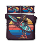 Mere Surfing Voodipesu Komplekt Surf Moodne V&auml;lis- &Auml;&auml;rmusspordid Pehme Tekikott Kuningas Kuninganna Ookeani Surfilaud 2/3tk Mugav Tekikott 135*200cm Eu-Single black