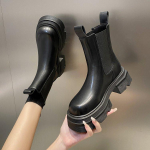 Chelsea saapad Moodsad ja mugavad naiste kevad- ja s&uuml;gissaapad Suure peaga, paks alumine s&auml;&auml;re keskosa saapad Smoke Tube Curry l&uuml;hikesed saapad 35