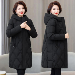 Snow Wear naiste talvejope, soe paks vabaaja avara kapuutsiga talvejope, pikk parkmantel L must
