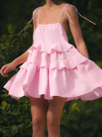 Valge l&uuml;hike kleit naisele puuvillane kihiline lahtine rannap&auml;ikese kleit suvine rihmaga varrukateta volangidega Babydoll kleidid S
