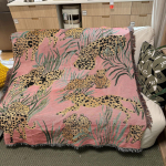 Abstraktse disainiga tekk Kootud seinavaip rippuv kaunistus narmastega servadega V&auml;rviline Boho-&scaron;ikk visketekk Diivani kaunistus 130x160cm 130x160cm roosa