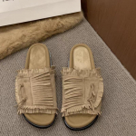 Suurused Tasselite Suede Korterid Suvi Uus &Uuml;mar Varvas Avatud Varvas Pehmed Libisevad Sandaalid 35