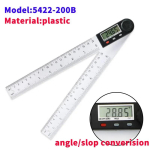 SHANHR 200mm/300 mm Digital Meter Angle Inclinometer Angle Digital Ruler Electron Goniometer Protractor Angle Finder 5422-200B white