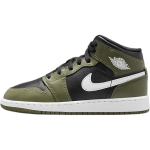 Jordan Air Jordan 1 Kulumiskindel Tugevdatud Keskmise s&auml;&auml;rega Laste Korvpallijalatsid Must Roheline DQ8423-092 37.5 black