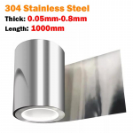 1 meeter 304 roostevabast terasest riba leht Paksus 0,01 mm 0,05 mm 0,15 mm 0,2 mm 0,3 mm 0,4 mm 0,5 mm 0,8 mm Rullterasleht Laius 300 mm 0.05x300x1000mm