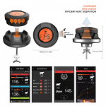 Traadita liha termomeeter 2 sondiga 50M 4.2 APP juhtimine IP64 veekindel liha termomeeter suitsuahju, ahju jaoks Eemaldatav nutikas BBQ grill termomeeter