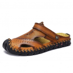 Mood meeste sandaalid ehtsast nahast suvised rannasussid Meeste libisemiskindlad pehmed mugavad v&auml;lisjalatsid Kvaliteetsed meeste sandaalid 38