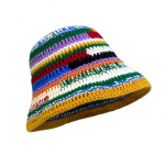 S&uuml;gis Talvine V&auml;rviline K&auml;sit&ouml;&ouml; Triibuline Kootud Koppm&uuml;ts Mitmek&uuml;lgne Heegeldatud Paks Naiste Kalurim&uuml;ts 56-58cm(adult size)