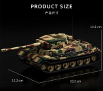 Kvaliteetne Moc Armee stiilis Kvaliteetne Tiger II soomustatud lahingumasin Kvaliteetne hoone Kvaliteetsed klotsid Ehitusosad Kvaliteetne 97029