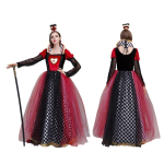 Alice Imeemaal S&uuml;damete Kuninganna Halloweeni Kost&uuml;&uuml;m Vintage Unikaalne V&auml;limus M black