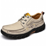 Meeste vabaajajalatsid v&auml;litingimustesse Ehtne nahast mokassiinid Matkamokassiinid Vabaajajalatsid Retro platvormiga Meeste t&ouml;&ouml;jalatsid Zapatillas 38 beež