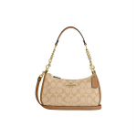 COACH Teri L&otilde;uend Gladeda Nahaga K&auml;ekott, &Otilde;lakott Keskmine Naiste Kuldne Hele Khaki Basic Set (Bag + Dustproof Bag)