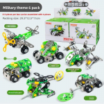 Laste Maastiku Ehitusauto Sulamist Auto Mudel DIY 3D Pusle Laste M&auml;nguasi Military Style