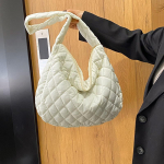 Yogodlns Winter Down tikandiga &otilde;lakott Moodne polsterdatud pelmeen Suure mahutavusega Crossbody kott 38x9x34cm must