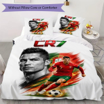 C Ronaldo Mustriga Voodipesu Tekikott Padjap&uuml;&uuml;r Kodu Kaunistus S&uuml;nnip&auml;evakingitus (1 * tekikott + 2 * padjap&uuml;&uuml;r ilma t&auml;idiseta) 135x200cm gray