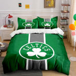 Roheline Celticsi logo voodipesukomplekt Voodipesu Tekikottide komplekt Tekikott Padjap&uuml;&uuml;rid (1 * Tekikott 2 * Padjap&uuml;&uuml;ri, ilma tekita) 135x200cm gray