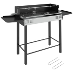 BBQ P&ouml;&ouml;rlev Grill-Praeahi S&uuml;si-Varras Praadimismasin Kana Kalkuni jaoks 3-tasemelise Grillresti, K&uuml;lgriiulitega 118 x 32 x 90 cm must