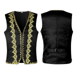 Meeste Vestid Keskaegne Stiil Vintage Kost&uuml;&uuml;m Smoking Varrukateta Vestid Euroopa Vintage Lava Halloweeni Kost&uuml;&uuml;m Gooti Jakk Komplekt XL black