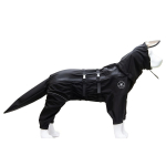 Veekindel koerakost&uuml;&uuml;m vihmamantel eemaldatava kapuutsiga, t&auml;ieliku kattega vihmajakk suurtele koertele, helkuriga, reguleeritav (Black,3xl 21.5-25kg)